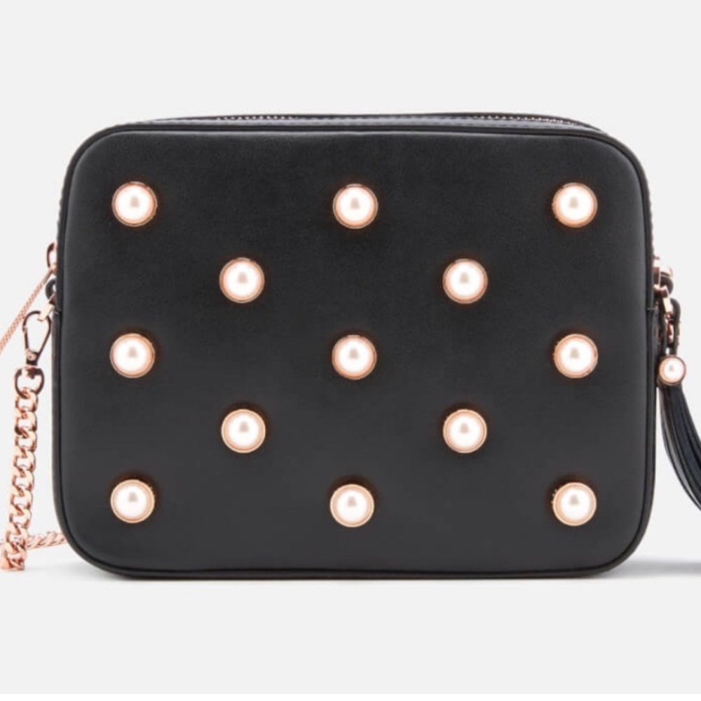 Ted Baker Alessia Pearl Embellished Camera Bag with Rose Gold Accents • NWT!